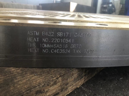 Hoja de tubo de latón ASTMC46400 Hojas de tubo de explosión de 12 mm Intercambiador de calor de placas en condiciones de servidumbre